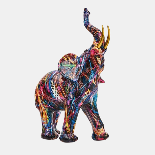 Kleurrig Noords Olifant Beeld Handbeschilderde Artistieke Woondecoratie-Sculptures-DeWoonVallei-DeWoonVallei