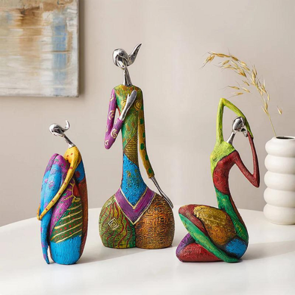 Kleurrijke Abstracte Sculptuur Moderne Vrouwelijke Kunstdecoratie voor Woonkamer-Decorative Accessories-DeWoonVallei-DeWoonVallei
