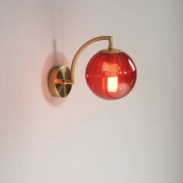 Kleurrijke Glazen Wandlamp Modern Scandinavische Stijl Levendige Verlichting-Wall Light Fixtures-DeWoonVallei-Rood-DeWoonVallei