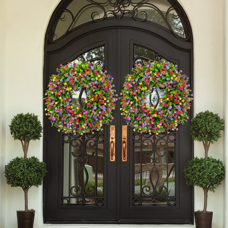 Kleurvolle Cottage Krans – Handgemaakte Seizoensdecoratie voor Lente, Zomer & Feestdagen-Christmas-DeWoonVallei-DeWoonVallei