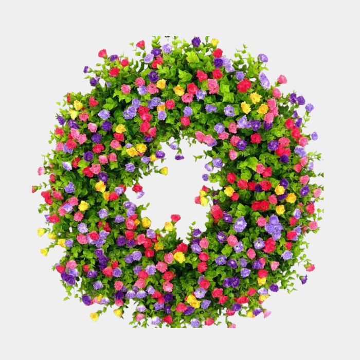 Kleurvolle Cottage Krans – Handgemaakte Seizoensdecoratie voor Lente, Zomer & Feestdagen-Christmas-DeWoonVallei-DeWoonVallei