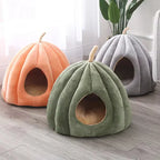 Knus Pompoen Kattenbed – Gesloten Ontwerp & Warm Comfort voor de Winter-Pet beds-DeWoonVallei-DeWoonVallei