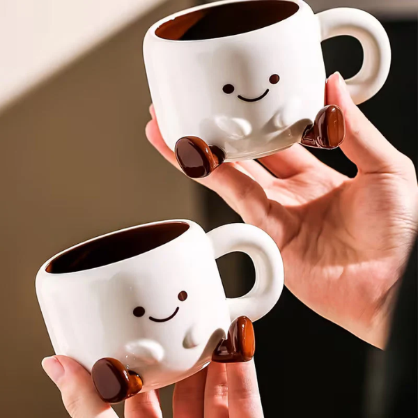 Knusse Keramische Kleine Kop en Schotel voor Warme, Vrolijke Ochtenden-Drinkware & Cups-DeWoonVallei-DeWoonVallei