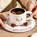 Knusse Keramische Kleine Kop en Schotel voor Warme, Vrolijke Ochtenden-Drinkware & Cups-DeWoonVallei-DeWoonVallei