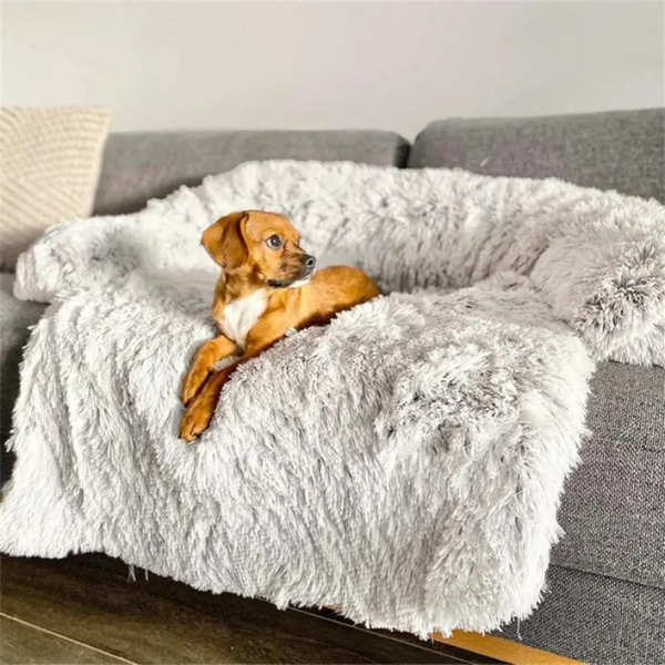 Knusse Pluche Bankkleed voor Huisdieren Zacht, Beschermend & Makkelijk te Reinigen-Pet beds-DeWoonVallei-K (70x65 cm)-Grijs-DeWoonVallei