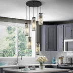 Kristallen Hanglamp met Ijzeren Frame – Luxe Glazen Design voor Sfeervolle Moderne Verlichting-Ceiling Lamp-DeWoonVallei-DeWoonVallei