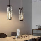 Kristallen Hanglamp met Ijzeren Frame – Luxe Glazen Design voor Sfeervolle Moderne Verlichting-Ceiling Lamp-DeWoonVallei-DeWoonVallei