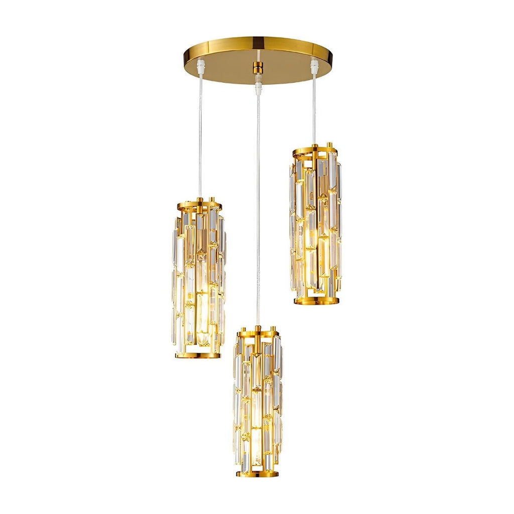 Kristallen Hanglamp met Ijzeren Frame – Luxe Glazen Design voor Sfeervolle Moderne Verlichting-Ceiling Lamp-DeWoonVallei-DeWoonVallei