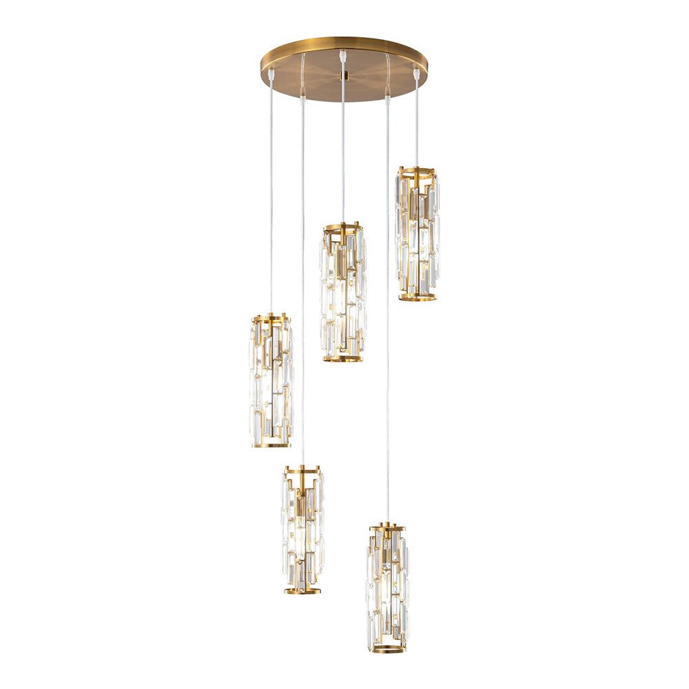 Kristallen Hanglamp met Ijzeren Frame – Luxe Glazen Design voor Sfeervolle Moderne Verlichting-Ceiling Lamp-DeWoonVallei-DeWoonVallei