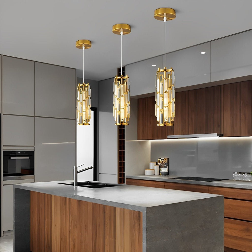 Kristallen Hanglamp met Ijzeren Frame – Luxe Glazen Design voor Sfeervolle Moderne Verlichting-Ceiling Lamp-DeWoonVallei-DeWoonVallei