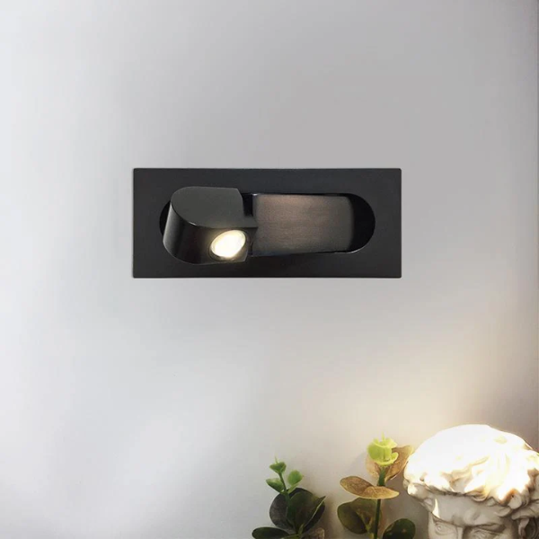 LED Bedlampje voor aan de Muur Verstelbare Leeslamp voor Persoonlijke en Gezellige Verlichting-Wall lamp-DeWoonVallei-Mat Zwart-Warm Licht-L 19 cm x B 8 cm-DeWoonVallei
