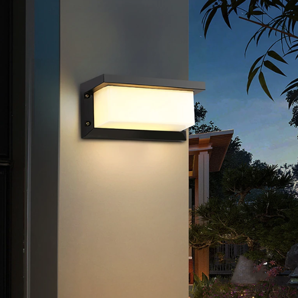 LED Buitenwandlamp Modern Rechthoekig 3000K Waterdicht Acryl Warm Wit-Wall Light-DeWoonVallei-DeWoonVallei