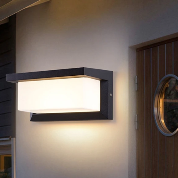 LED Buitenwandlamp Modern Rechthoekig 3000K Waterdicht Acryl Warm Wit-Wall Light-DeWoonVallei-DeWoonVallei