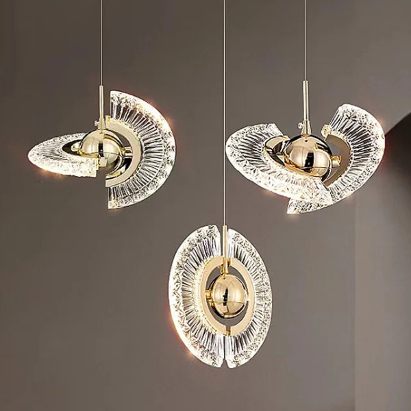 LED Kristallen Hanglamp 1-Licht Goud Draaibaar Verstelbaar voor Warme Sfeerverlichting-Hanging Lamp-DeWoonVallei-DeWoonVallei
