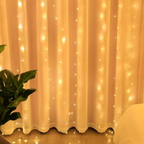 LED Lichtgordijn 3x3m – Warm Witte Verlichting met 8 Lichtstanden voor Feestelijke Sfeer Binnen & Buiten-DeWoonVallei-DeWoonVallei