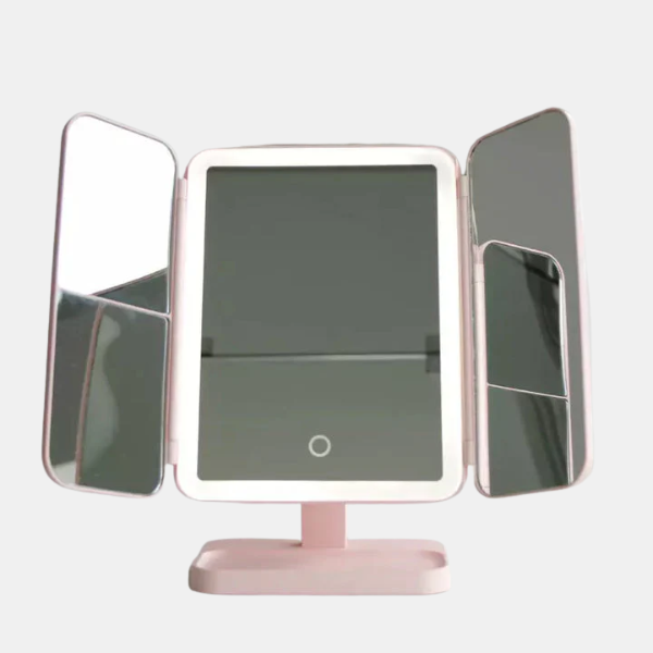 LED Make-Up Spiegel met Drievoudige Verlichting en Precisiemagnificatie-Makeup Mirrors-DeWoonVallei-Roze-DeWoonVallei