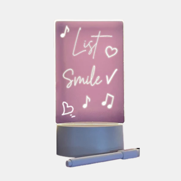 LED Verlichte Notitiebord Stijlvol Acryl Berichtendisplay voor Thuis en Kantoor-Decor-DeWoonVallei-Leeg Verticaal - Met 7 Kleuren-DeWoonVallei