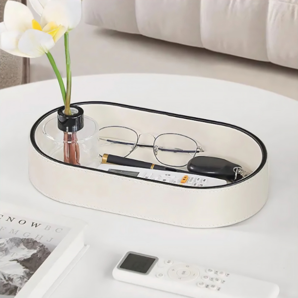 Leren Organiseer Tray Modern Stijlvol Opbergen voor Sleutels Portemonnees Sieraden en Cosmetica-Decorative Trays-DeWoonVallei-DeWoonVallei