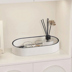 Leren Organiseer Tray Modern Stijlvol Opbergen voor Sleutels Portemonnees Sieraden en Cosmetica-Decorative Trays-DeWoonVallei-Wit-DeWoonVallei