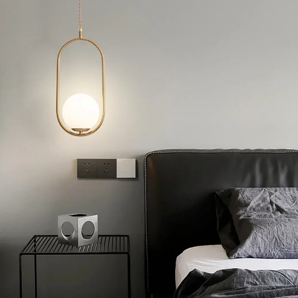 Licht Moderne LED Gouden Frosted Bol Hanglamp Plafondlamp voor Warme Sfeerverlichting in de Eetkamer-Hanging Lamp-DeWoonVallei-DeWoonVallei