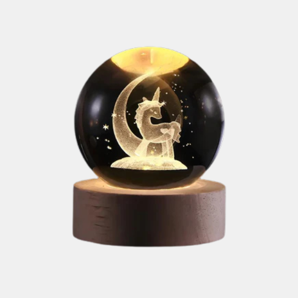 Luminieuze Kristallen Bol 3D Gegraveerd Hemels Licht voor Gezellige Sfeer in Huis-Figurines-DeWoonVallei-DeWoonVallei