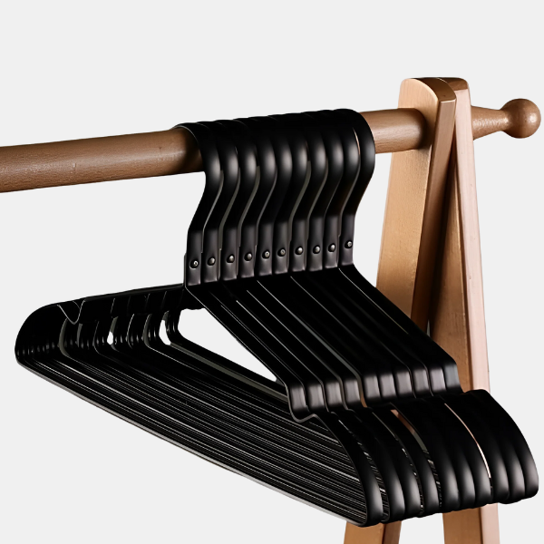 Luxe Anti-Slip Aluminium Kledinghangers Slim Design voor Georganiseerde Kasten-Hangers in clothing-DeWoonVallei-Zwart-Sets van 10-DeWoonVallei