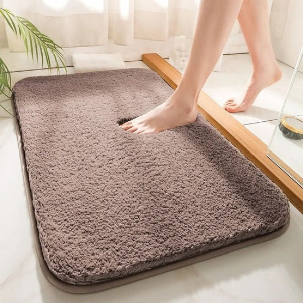 Luxe Comfort Badmat Ultradikke Zachte Mat met Antislip Ontwerp-Bathroom-DeWoonVallei-Bruin-Klein - 40 x 60 cm-DeWoonVallei