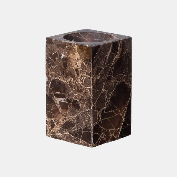 Luxe Donker Marmer Badkamer Accessoires Set Modern Elegante Spa-Stijl-Bathroom Accessories-DeWoonVallei-Tandenborstelhouder A (7 cm L x 7 cm W x 11 cm H)-DeWoonVallei