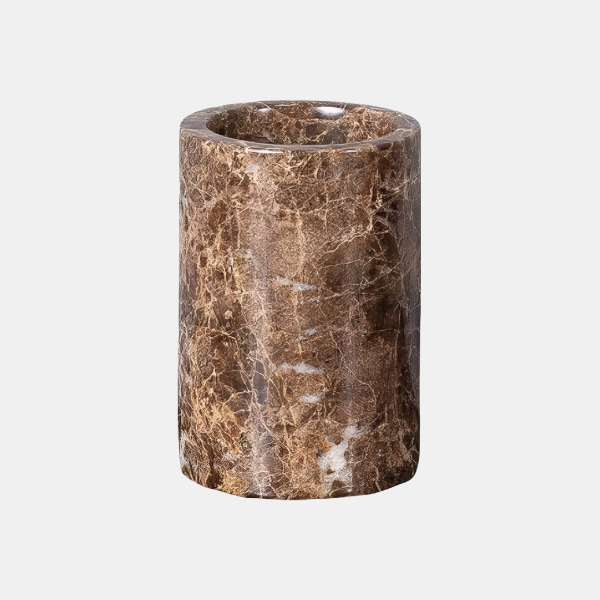 Luxe Donker Marmer Badkamer Accessoires Set Modern Elegante Spa-Stijl-Bathroom Accessories-DeWoonVallei-Tandenborstelhouder B (8 cm ø W x 11 cm H)-DeWoonVallei