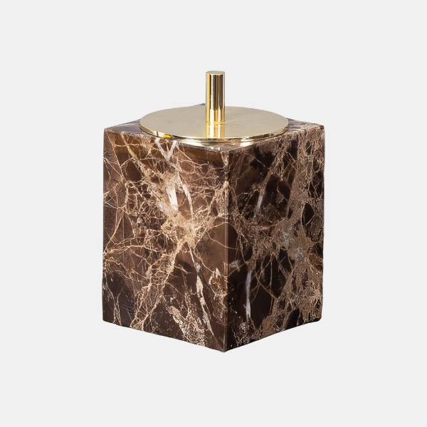 Luxe Donker Marmer Badkamer Accessoires Set Modern Elegante Spa-Stijl-Bathroom Accessories-DeWoonVallei-Wattendoos A (8 cm L x 8 cm W x 11 cm H)-DeWoonVallei