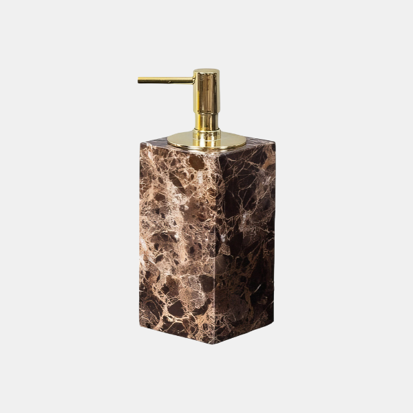 Luxe Donker Marmer Badkamer Accessoires Set Modern Elegante Spa-Stijl-Bathroom Accessories-DeWoonVallei-Zeepdispenser A (7 cm L x 7 cm W x 19 cm H)-DeWoonVallei