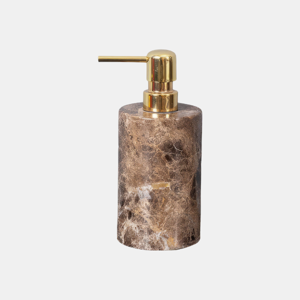 Luxe Donker Marmer Badkamer Accessoires Set Modern Elegante Spa-Stijl-Bathroom Accessories-DeWoonVallei-Zeepdispenser C (8 cm ø x 18 cm H)-DeWoonVallei