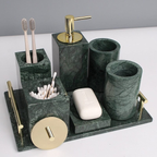 Luxe Emerald Groen Marmeren Badkamer Accessoires Set Modern Stijl Elegante Functionaliteit-Bathroom Accessories-DeWoonVallei-DeWoonVallei