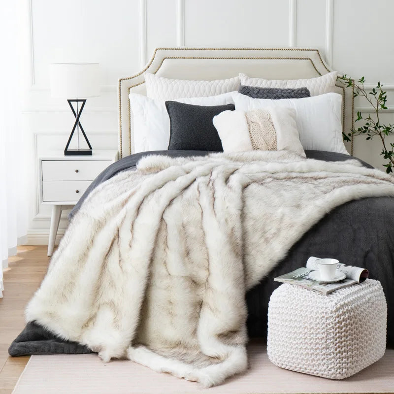 Luxe Faux Vossenbont Deken – Zachte Warmte, Elegant Design & Dierenvriendelijke Weelde-Blankets-DeWoonVallei-DeWoonVallei