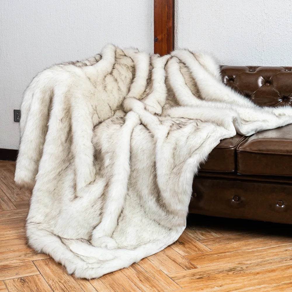 Luxe Faux Vossenbont Deken – Zachte Warmte, Elegant Design & Dierenvriendelijke Weelde-Blankets-DeWoonVallei-DeWoonVallei