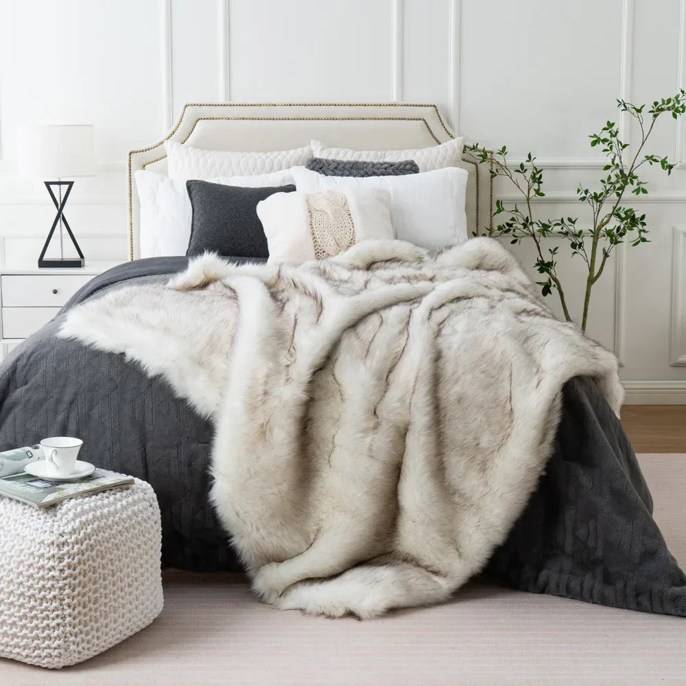 Luxe Faux Vossenbont Deken – Zachte Warmte, Elegant Design & Dierenvriendelijke Weelde-Blankets-DeWoonVallei-DeWoonVallei