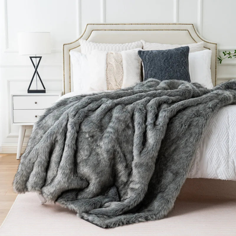 Luxe Faux Vossenbont Deken – Zachte Warmte, Elegant Design & Dierenvriendelijke Weelde-Blankets-DeWoonVallei-DeWoonVallei