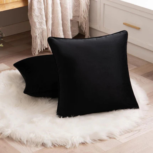Luxe Fluwelen Kussenhoes Moderne Paspelafwerking voor Stijlvol Comfort-Cushions-DeWoonVallei-DeWoonVallei