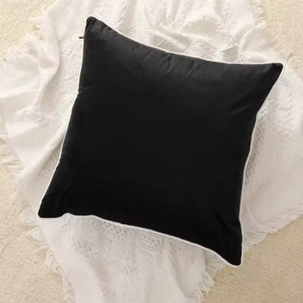 Luxe Fluwelen Kussenhoes Moderne Paspelafwerking voor Stijlvol Comfort-Cushions-DeWoonVallei-DeWoonVallei