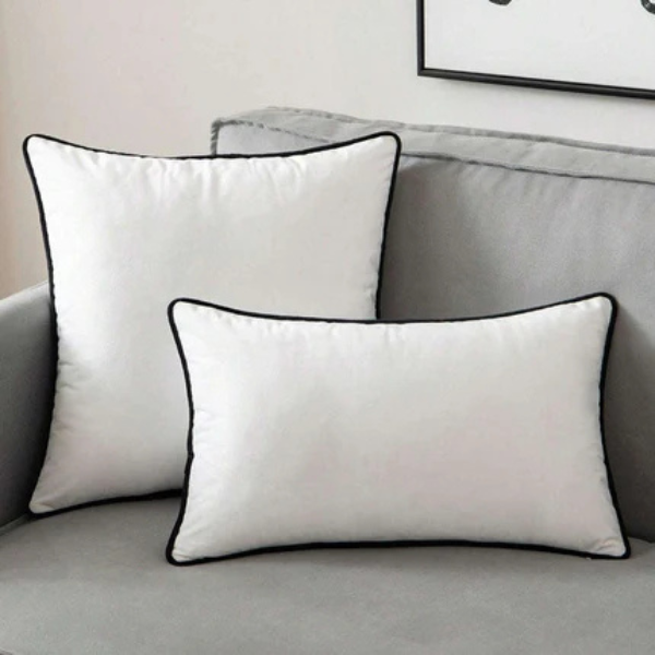 Luxe Fluwelen Kussenhoes Moderne Paspelafwerking voor Stijlvol Comfort-Cushions-DeWoonVallei-DeWoonVallei