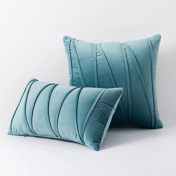 Luxe Fluwelen Kussenhoezen Zachte Textuur en Elegant Decoratief Ontwerp-Cushion Cover-DeWoonVallei-Rechthoek - 30 x 50 cm-Aqua Blauw-DeWoonVallei