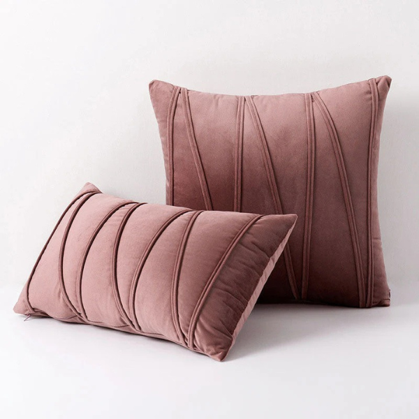 Luxe Fluwelen Kussenhoezen Zachte Textuur en Elegant Decoratief Ontwerp-Cushion Cover-DeWoonVallei-Rechthoek - 30 x 50 cm-Donkerroze-DeWoonVallei