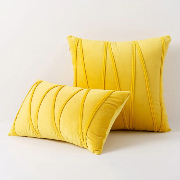 Luxe Fluwelen Kussenhoezen Zachte Textuur en Elegant Decoratief Ontwerp-Cushion Cover-DeWoonVallei-Rechthoek - 30 x 50 cm-Geel-DeWoonVallei