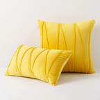 Luxe Fluwelen Kussenhoezen Zachte Textuur en Elegant Decoratief Ontwerp-Cushion Cover-DeWoonVallei-Rechthoek - 30 x 50 cm-Geel-DeWoonVallei