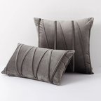 Luxe Fluwelen Kussenhoezen Zachte Textuur en Elegant Decoratief Ontwerp-Cushion Cover-DeWoonVallei-Rechthoek - 30 x 50 cm-Grijs-DeWoonVallei