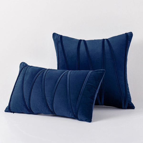 Luxe Fluwelen Kussenhoezen Zachte Textuur en Elegant Decoratief Ontwerp-Cushion Cover-DeWoonVallei-Rechthoek - 30 x 50 cm-Marineblauw-DeWoonVallei