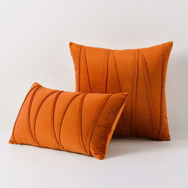 Luxe Fluwelen Kussenhoezen Zachte Textuur en Elegant Decoratief Ontwerp-Cushion Cover-DeWoonVallei-Rechthoek - 30 x 50 cm-Oranje-DeWoonVallei