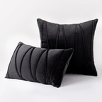 Luxe Fluwelen Kussenhoezen Zachte Textuur en Elegant Decoratief Ontwerp-Cushion Cover-DeWoonVallei-Rechthoek - 30 x 50 cm-Zwart-DeWoonVallei