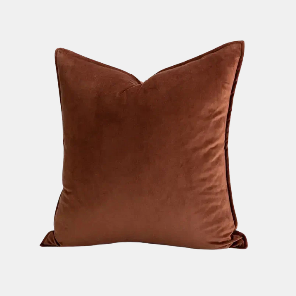 Luxe Fluwelen Kussensloop met Zachte Flanellen Rand voor Comfort-Cushion Cover-DeWoonVallei-30 x 50 cm-Bruin-DeWoonVallei