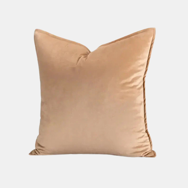 Luxe Fluwelen Kussensloop met Zachte Flanellen Rand voor Comfort-Cushion Cover-DeWoonVallei-30 x 50 cm-Zand-DeWoonVallei